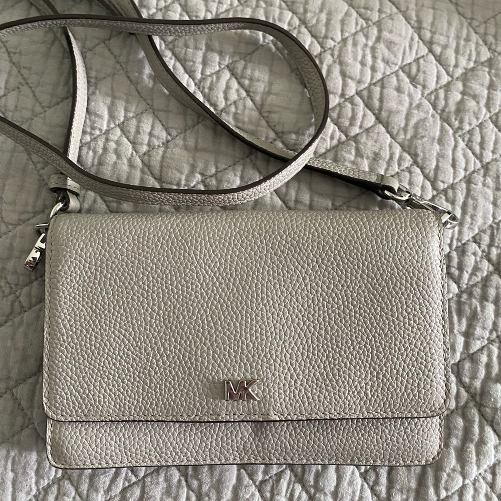 Michael Kors Pebbled Gray Crossbody.
